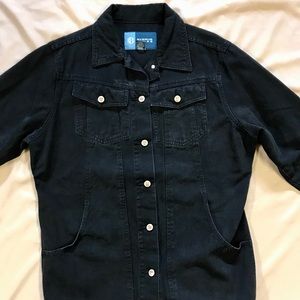 Men’s Black Denim Button Coat